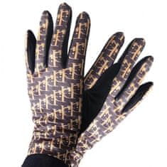 Flor de Cristal Dámské hřejivé rukavice s elegantním potiskem, fleecovou výstelkou a dotykem na palci, velikost S/M