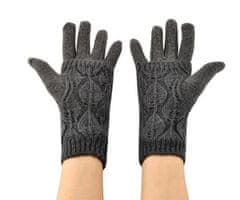 Trizand Dotykové rukavice R6412 - šedé, polyester a bavlna, 24x10 cm