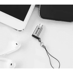 Izoxis Adaptér USB-C na Micro USB 2.0 s technologií OTG, hliník/PVC, délka šňůrky 6,5 cm