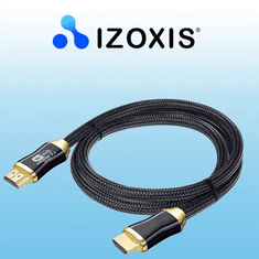 Izoxis HDMI 2.1 Kabel 8K 60Hz, 4K 120Hz, Délka 3m, Kovová Konstrukce