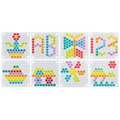 Kruzzel Dřevěné Puzzle s Barevnými Korálky, Vícebarevné, Rozměry 22 x 22 x 5,5 cm