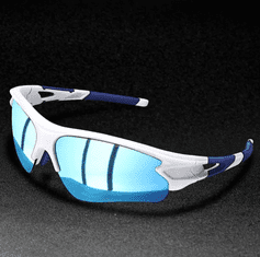 Camerazar Pánské sportovní cyklistické brýle s polarizačními zrcadlovými sklíčky, bílé