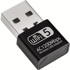 Izoxis USB Adaptér WIFI 1200Mbps, Mini Rozměr, Dvou Frekvenční Provoz 2,4 GHz / 5 GHz, Černý