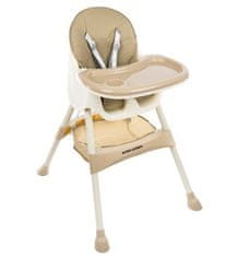 Kruzzel Vysoká židle na krmení 3v1, béžová, PVC + houba, 60-92/60/75 cm