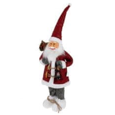 Ruhhy Vánoční figurka Santa Claus 45cm, šedá/červená/bílá, plast/plsť