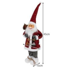 Ruhhy Vánoční figurka Santa Claus 45cm, šedá/červená/bílá, plast/plsť