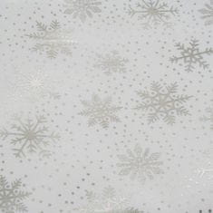 Ruhhy Vánoční ubrus s motivem sněhových vloček, bílá a stříbrná, polyester, 180x140 cm
