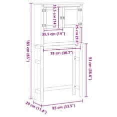 Vidaxl Koupelnová skříňka nad pračku Corona masivní borové dřevo
