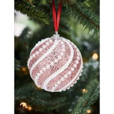 Flor de Cristal Vánoční dekorace perla růžová, průměr 8 cm, hmotnost 13 g