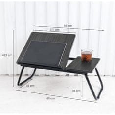 Flor de Cristal Skládací stolík pro laptop nebo tablet STL10WZ1, rozměry 56 x 32,5 cm, výška 23 cm, hmotnost 2,16 kg