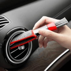 Camerazar Detailingový kartáč na čištění prasklin v autě, odolný proti prachu, s dlouhou rukojetí