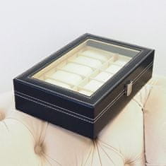 Flor de Cristal Krabička na 12 hodinek s kovovým zámkem, krémový vnitřek, 30.2x20.2x7.8 cm