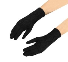 Trizand Univerzální dotykové rukavice R6413, černé, polyester/bavlna, 24/10cm