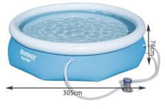 Bestway Expanzní bazén s čerpadlem, modrá, 3vrstvé PVC, 305x76cm