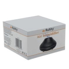 Ruhhy Aroma difuzér s efektem hoření ohně, 130ml, USB Type-C, černý plast