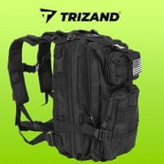 Trizand Vojenský turistický batoh, černý, nylon/polyester 600D, 26l