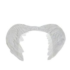 Kruzzel Andělský kostým s dvouvrstvou sukní a křídly, bílá barva, materiál plast a guma, rozměry 52 x 37 cm