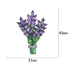 Camerazar Brož s levandulovou kytičkou ze zirkonu, fialová, špendlíkový typ