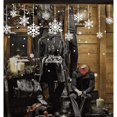 Ruhhy Vánoční samolepky na okna, PVC, sněhové vločky, 50x33 cm