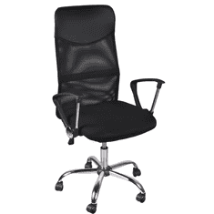 Malatec Otočná kancelářská židle MESH, černá, síťovina + výplň, chromovaná ocel + plast