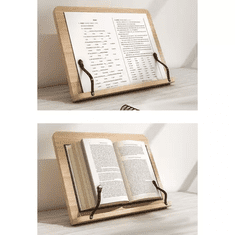 Malatec Stojan na knihy a tablet z bambusu, nastavitelný úhel, rozměry 28 x 3 cm