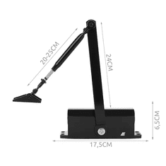 Malatec Zavírač dveří , černý hliník, pro dveře 35-60 kg, odolný do -25°C