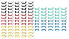 Malatec Sada barevných identifikátorů na klíče, 100 ks, rozměry 6,5/2,1 cm, hmotnost 180 g