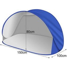 Trizand Samorozkládací Plážový Stan s UV Ochrana 30+, Polyester, Rozměry 150x100x80 cm