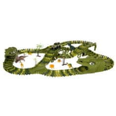 Kruzzel Autodráha Dino Park s 271 prvky, zelená, plastová, rozměry 8x80x85 cm