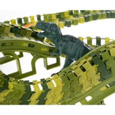 Kruzzel Autodráha Dino Park s 271 prvky, zelená, plastová, rozměry 8x80x85 cm