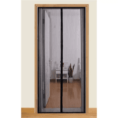 Repest Moskytiéra na dveře LUX, černá, 100x210cm, polyester s magnetickým uzavíráním