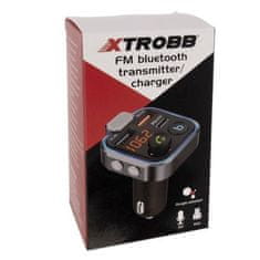 Xtrobb FM Bluetooth Vysílač/Nabíječka 22355 s Autonabíječkou 12V/24V, Kompatibilní s IOS a Android, Rozměry 7,5 x 4,5 x 4,7 cm