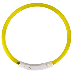Purlov LED Obojek pro psy s nastavitelnou velikostí, žlutý, PVC, 70x1.2 cm