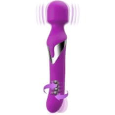 XSARA Dvoustranný vibrátor s rotujícími kuličkami a masažérem značkový produkt fialová barva– 74371682
