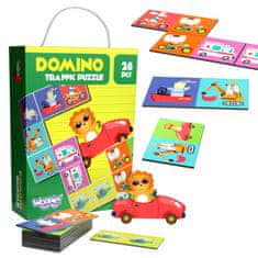 WOOPIE Woopie Vzdělávací Hra Doprava Zvířata Puzzle Domino Montessori