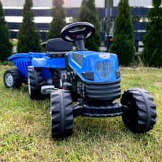 WOOPIE Woopie Traktor Na Pedály Farmer Gotrac Maxi Plus S Přívěsem Modrý Tichý