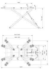 FERDUS Zvedák nůžkový SF-K2800V2, 2.8 t, mobilní bez kotvení