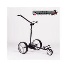 Davies Caddy Elektrický golfový vozík SMART v barvě Black matt s baterií až 27 jamek, stříbrná kola