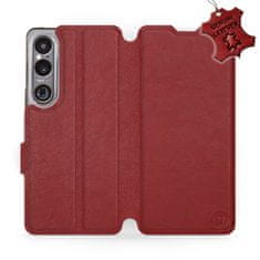 Mobiwear Kožené knížkové flip pouzdro - Sony Xperia 1 VI - Tmavě červené - L_DRS