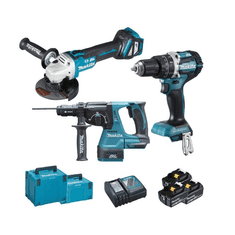 Makita AKU sada Li-ion LXT, DHP484 + DGA513 + DHR243, 3x 18 V / 5,0 Ah v Makpacu (DLX3119TJ)