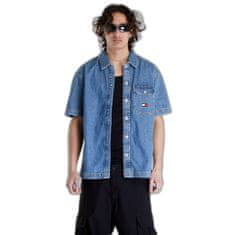 Tommy Hilfiger Košile Tommy Jeans Denimhortleeve Overshirt Mid Indigo L Modrá