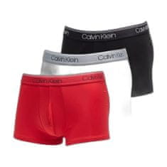 Calvin Klein Boxerky Microfibertretch Wicking Technology Low Rise Trunk 3-Pack Black/ Convoy/ Red Gala M Různobarevný