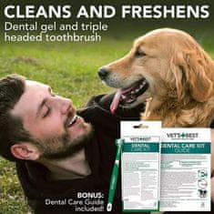 4DOGS Vet's Best Dental Gel + Kartáček Sada Adult