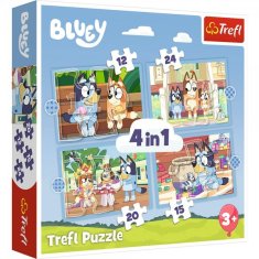 Trefl Puzzle 4v1 Bluey a jeho svět 28,5x20,5cm v krabici 28x28x6cm