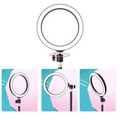 TopQ Stativ Ring Light 26 cm bluetooth + s LED osvětlením 1,6m černý