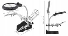 ISO 1912 Držák s lupou - třetí ruka s LED osvětlením