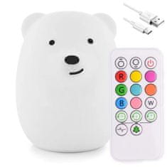 aptel BEAR LED RGB silikonová noční lampa | 11 cm