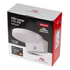 Maclean LED lampa s pohybovým senzorem, PIR pohybovým senzorem, bílá, 15W, IP65, 1560lm, neutrální bílá (4000K) MCE344 W