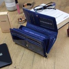Gregorio Luxusní dámská kožená peněženka Sandro, modrá
