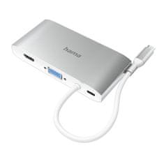 Hama USB Hub Multiport, 8 připojení, 3x USB-A, 2x USB-C, VGA, HDMI, LAN